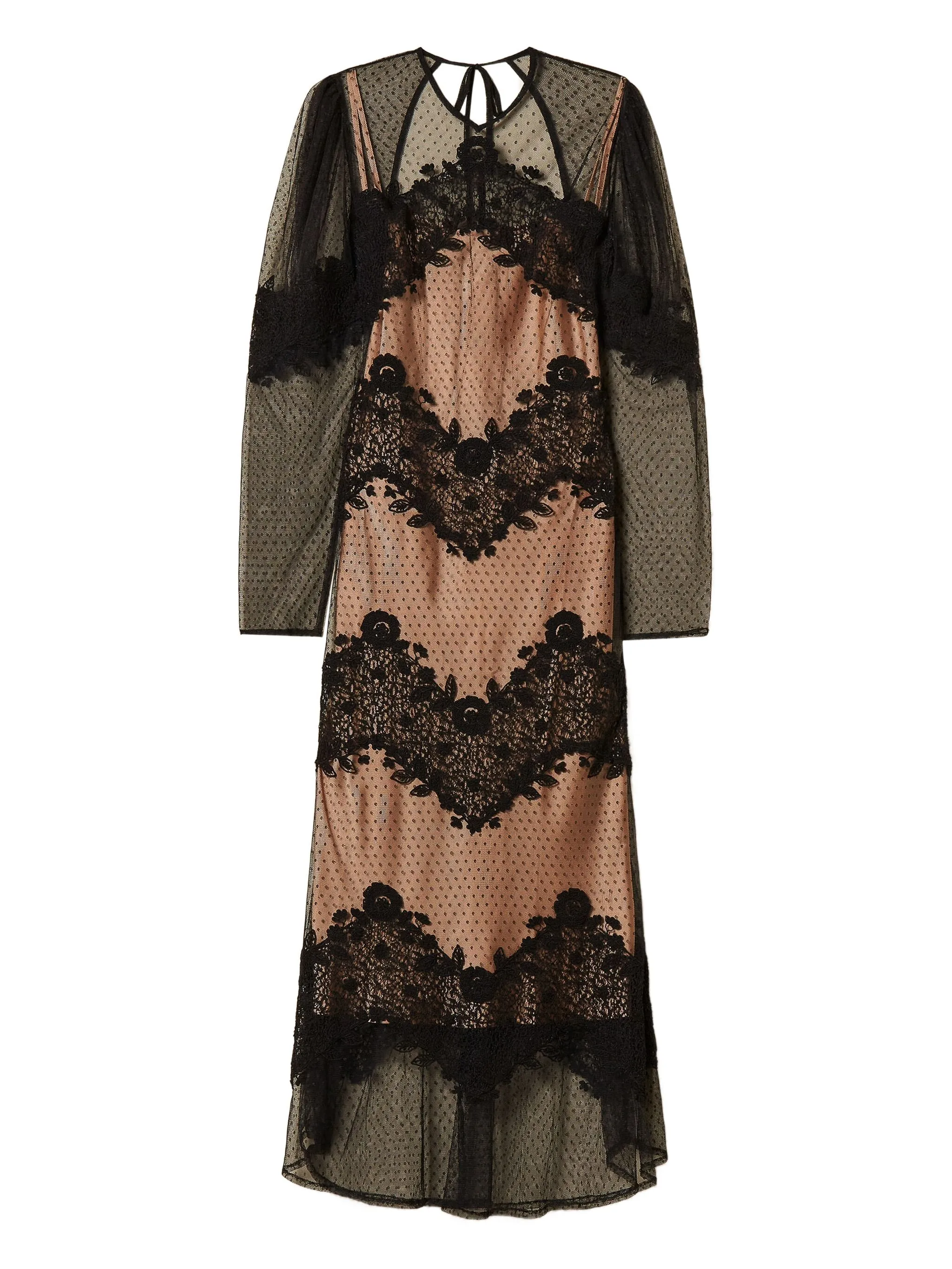 

Платье с кружевом Twinset, черный