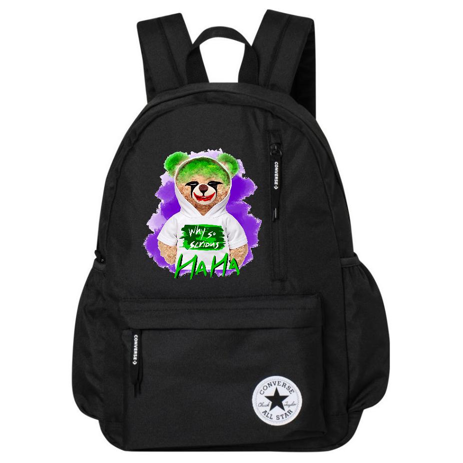 

Converse Полиэстеровый рюкзак обычный унисекс черный, Joker Bear Print