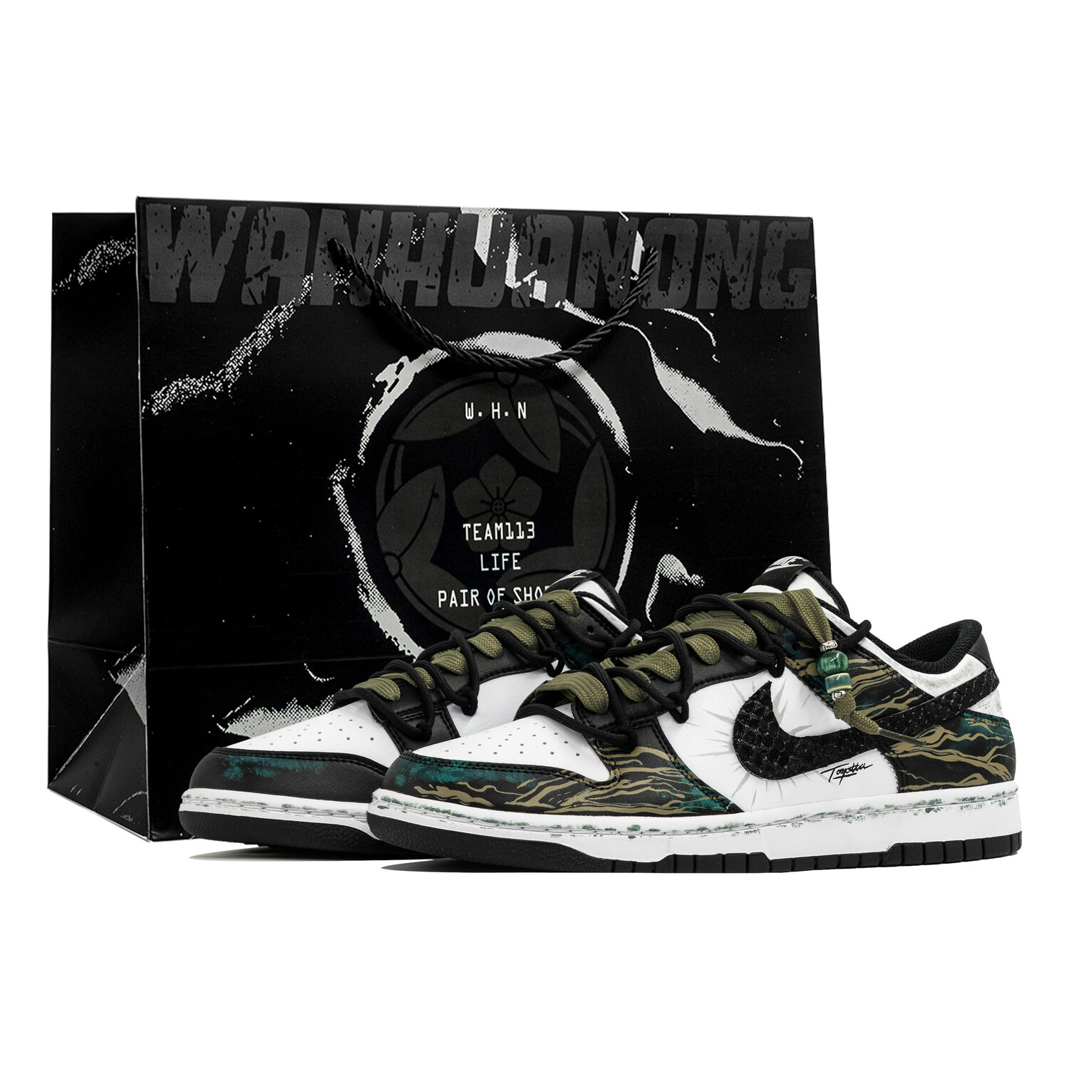 

Nike Dunk Kaleidoscope, Brown Moss Mystery, Shopping Bag, абразивостойкие низкие скейтборд-кроссовки мужские