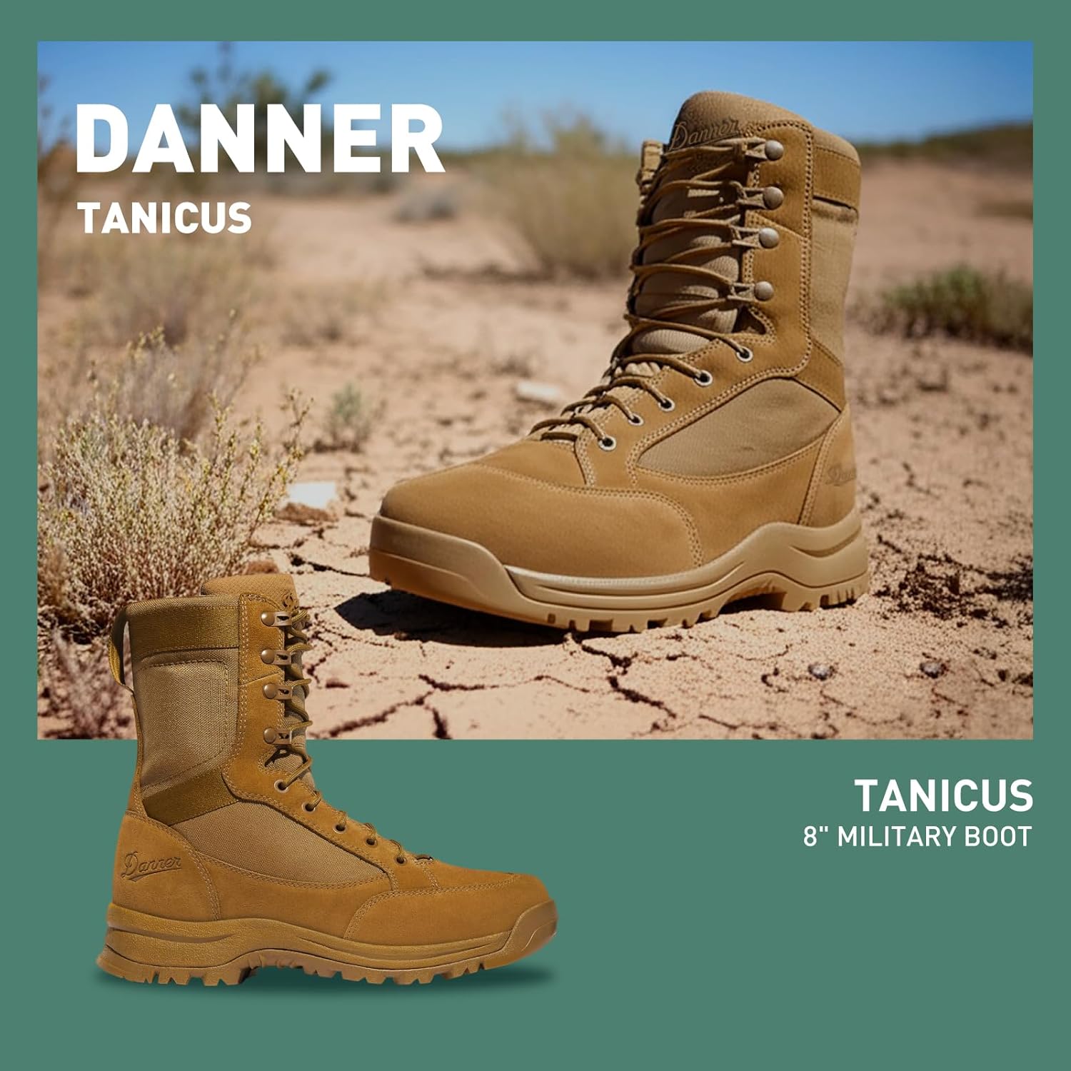 Мужские военные ботинки Danner Tanicus из грубой кожи и нейлона 1000D, с противоскользящей подошвой и комфортной стелькой, сертифицированы по стандарту AR 670-1 — фото 2