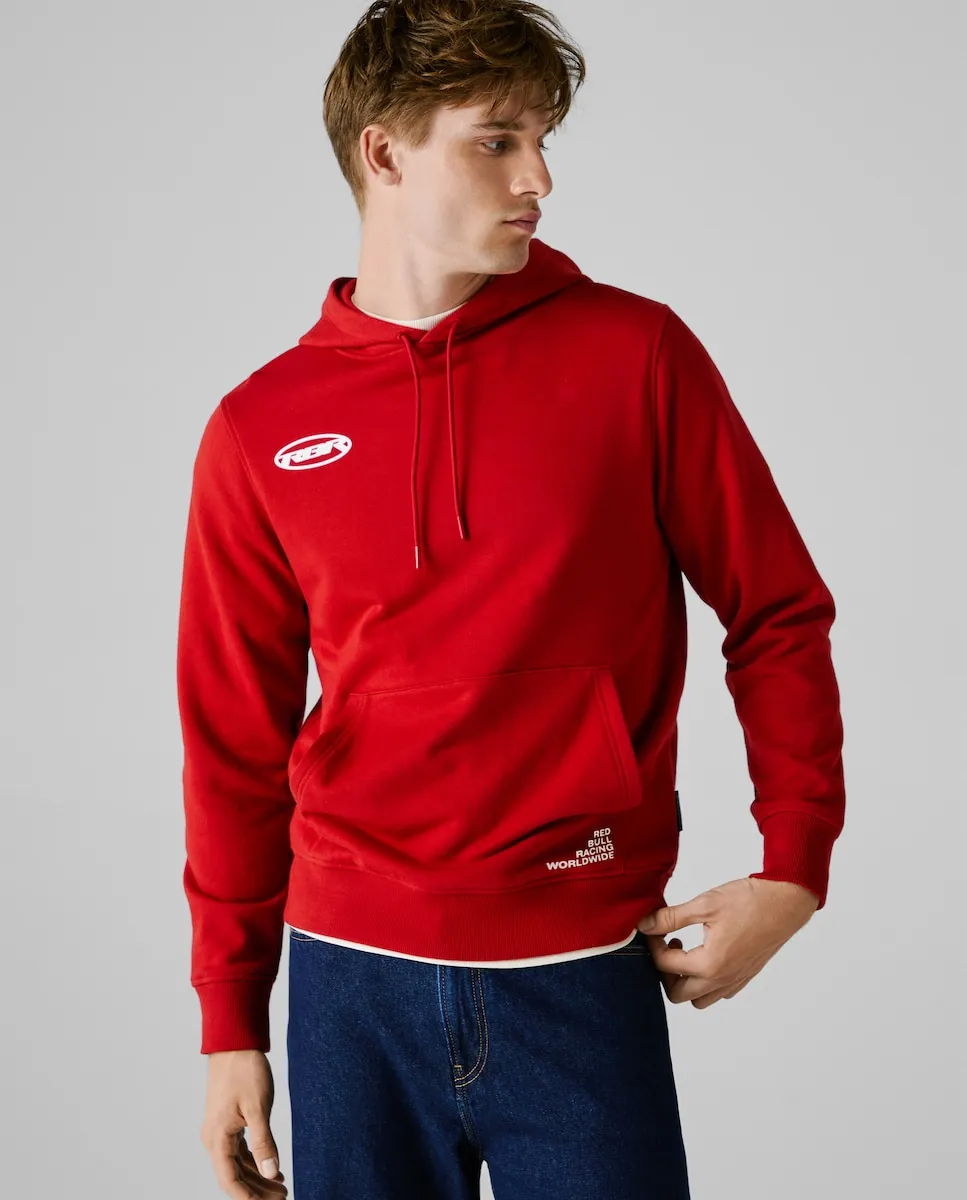 

Мужская толстовка с регулируемым капюшоном и принтом на спине Pepe Jeans, красный