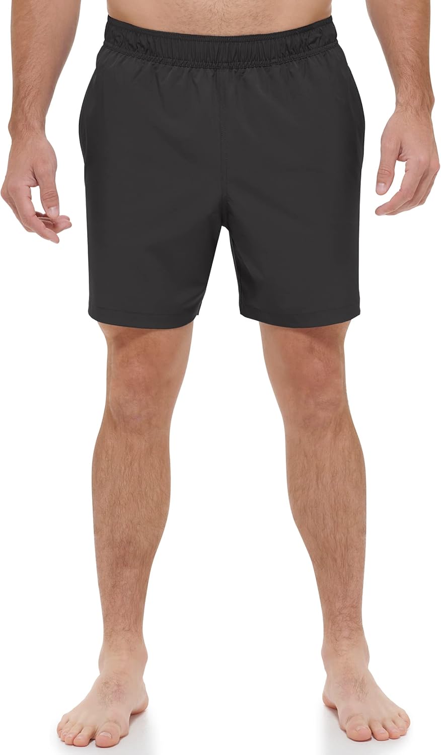 

Мужские стандартные быстросохнущие однотонные плавки Calvin Klein с защитой от ультрафиолета, Black Solid