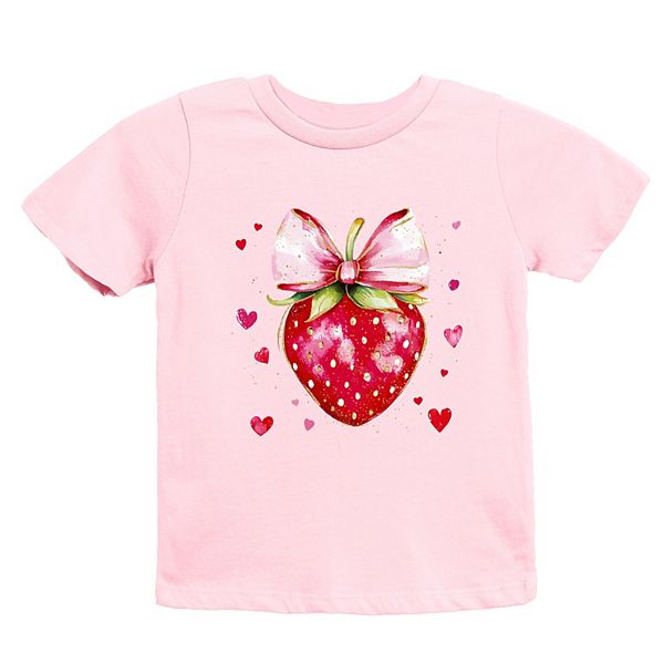 

Футболка с принтом Coquette strawberry hearts watercolor The Juniper Shop, Pink