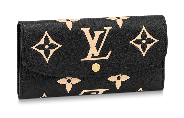 

LOUIS VUITTON Кошелёк из натуральной кожи с тиснением Эмили женский чёрный