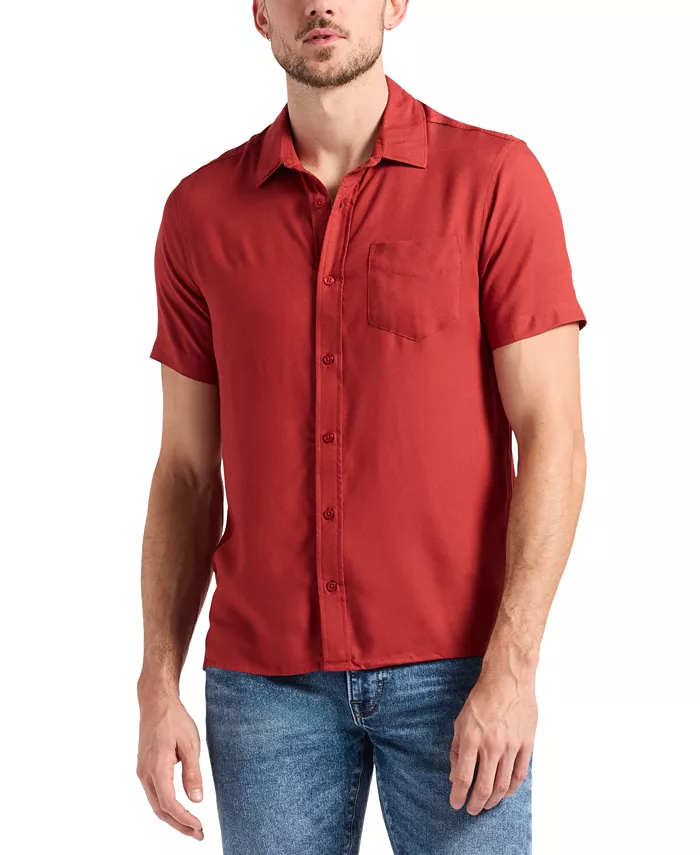 

Мужская рубашка Sirilo с коротким рукавом, приталенная, на пуговицах Buffalo David Bitton, красный