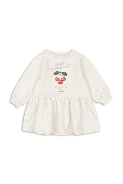 Платье из органического хлопка Loupy Sweat Dress Konges Sløjd, белый