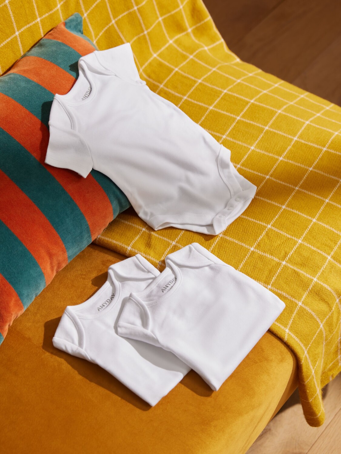 Детские боди с короткими рукавами John Lewis Anyday, 7 шт., белые — фото 2