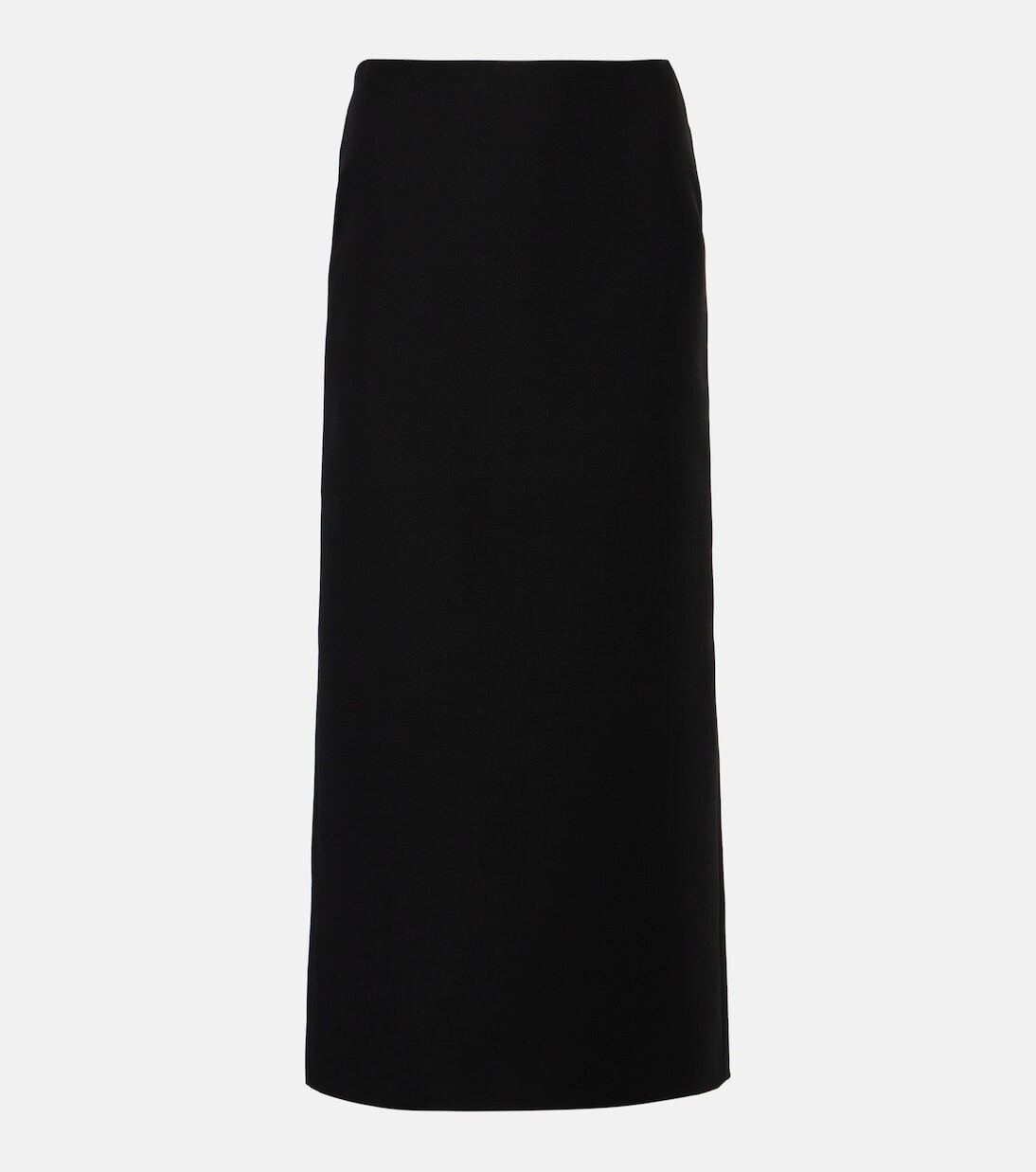 

Юбка миди из шерсти и шелка crêpe couture Valentino, черный