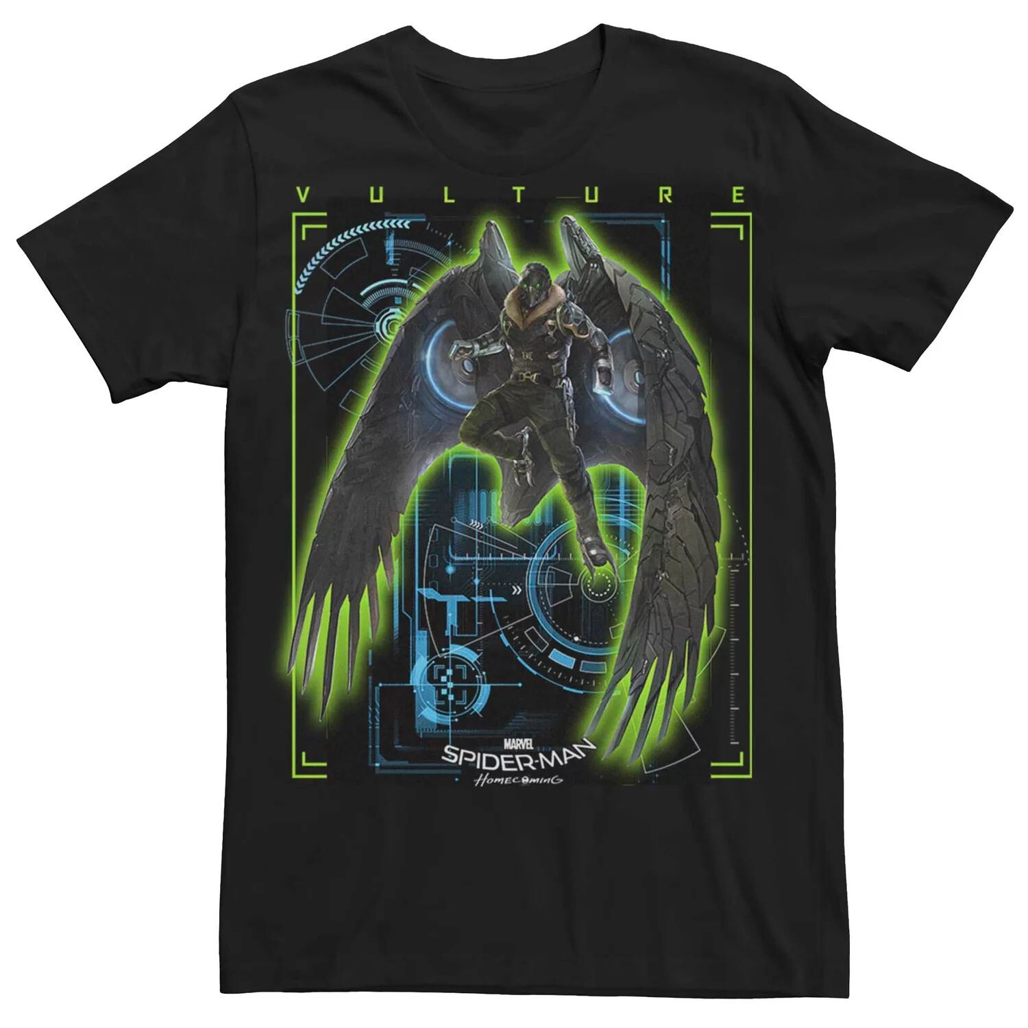 

Мужская футболка с неоновым светящимся рисунком Marvel Spider-Man Vulture Licensed Character