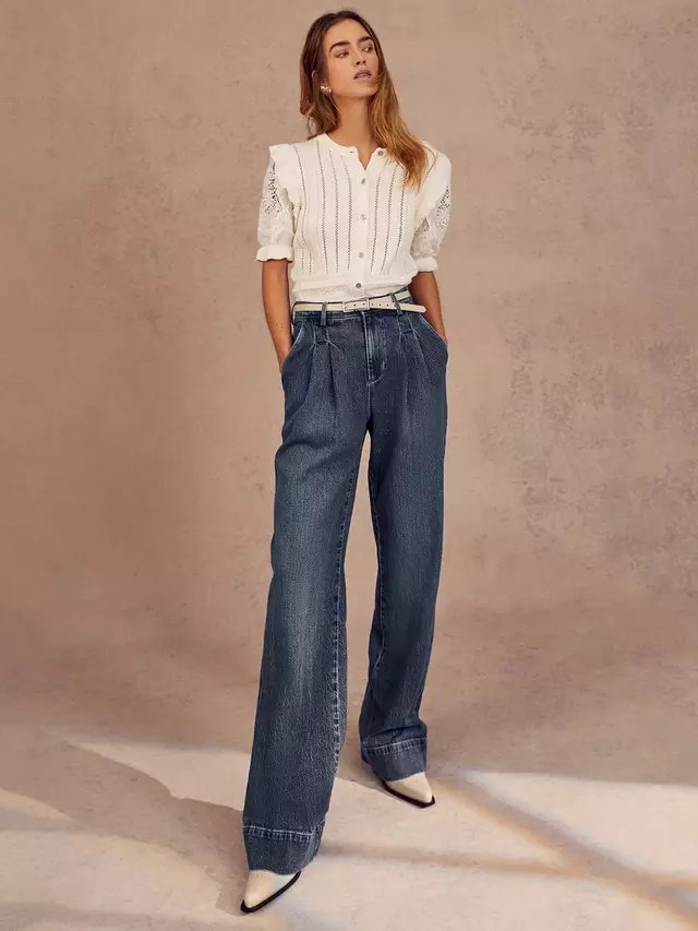 

Джинсы Mint Velvet Pleat Front Wide Leg, цвет indigo