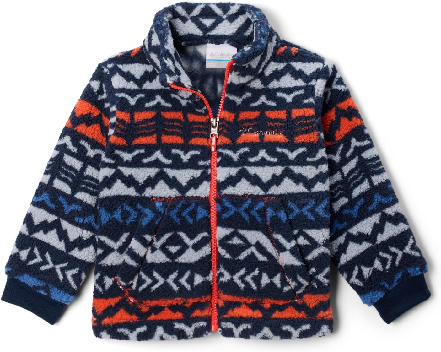 Columbia boys Rugged Ridge Ii Printed Sherpa Full Zip, Mountain Blue Madras — фото 4