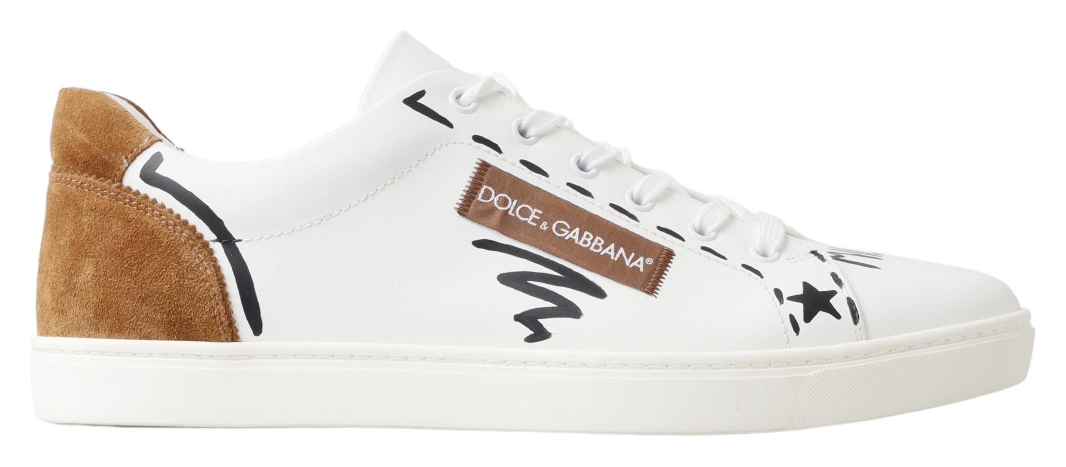 

Элегантные низкие кожаные кроссовки белого цвета Dolce & Gabbana
