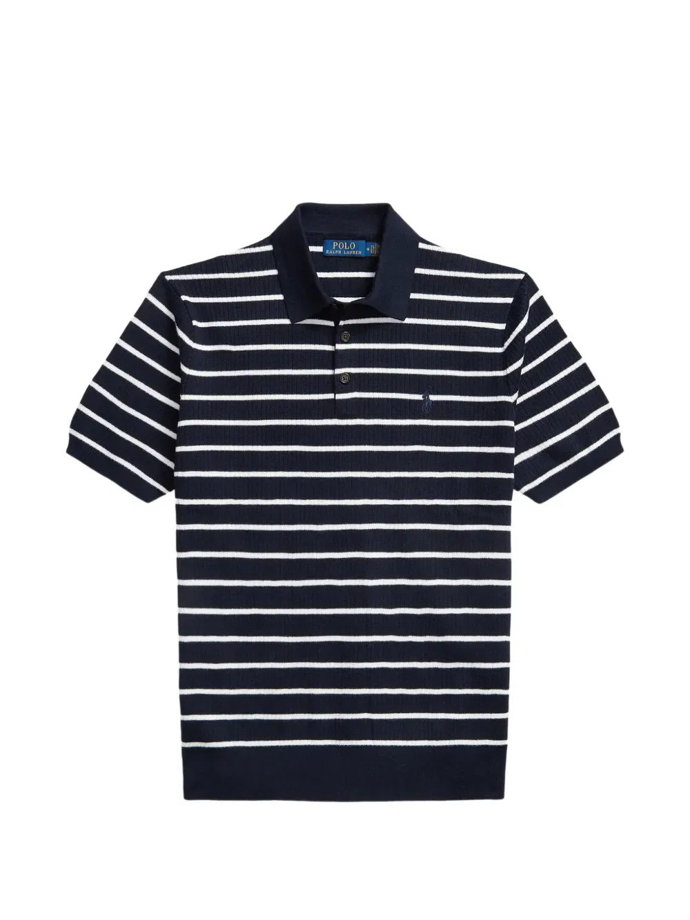 Полосатая трикотажная рубашка-поло Polo Ralph Lauren, синий