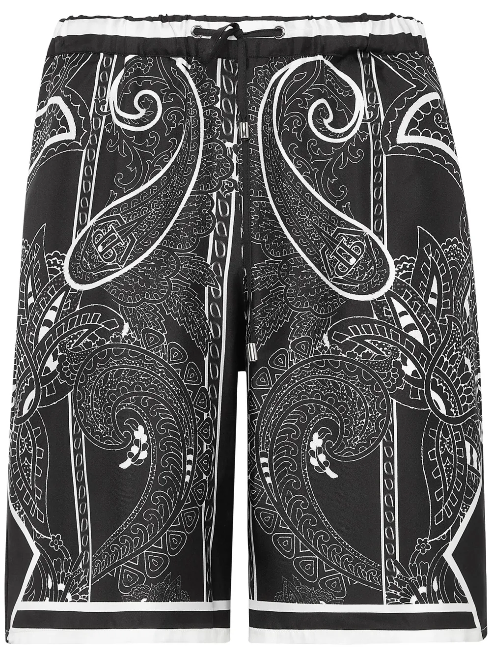 

Шелковые шорты с принтом пейсли Philipp Plein, черный