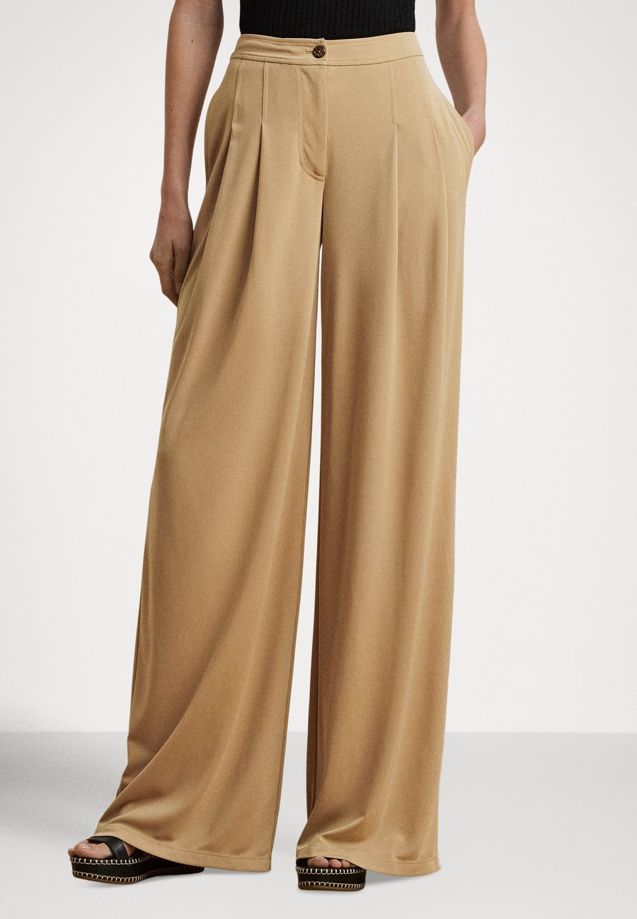 

Брюки Lauren Ralph Lauren PLEATED STRETCH JERSEY WIDE-LEG PANT, Brown/Tan