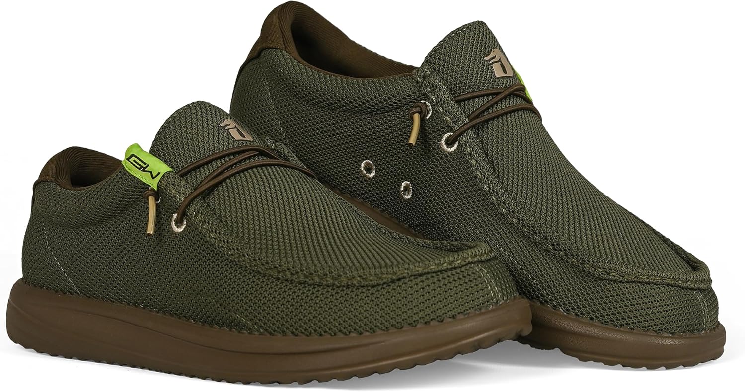 

Мужские ботинки Gator Waders для кемпинга - дышащие лоферы без шнуровки - эластичные шнурки - сверхлегкая амортизация на весь день - удобная посадка, Olive