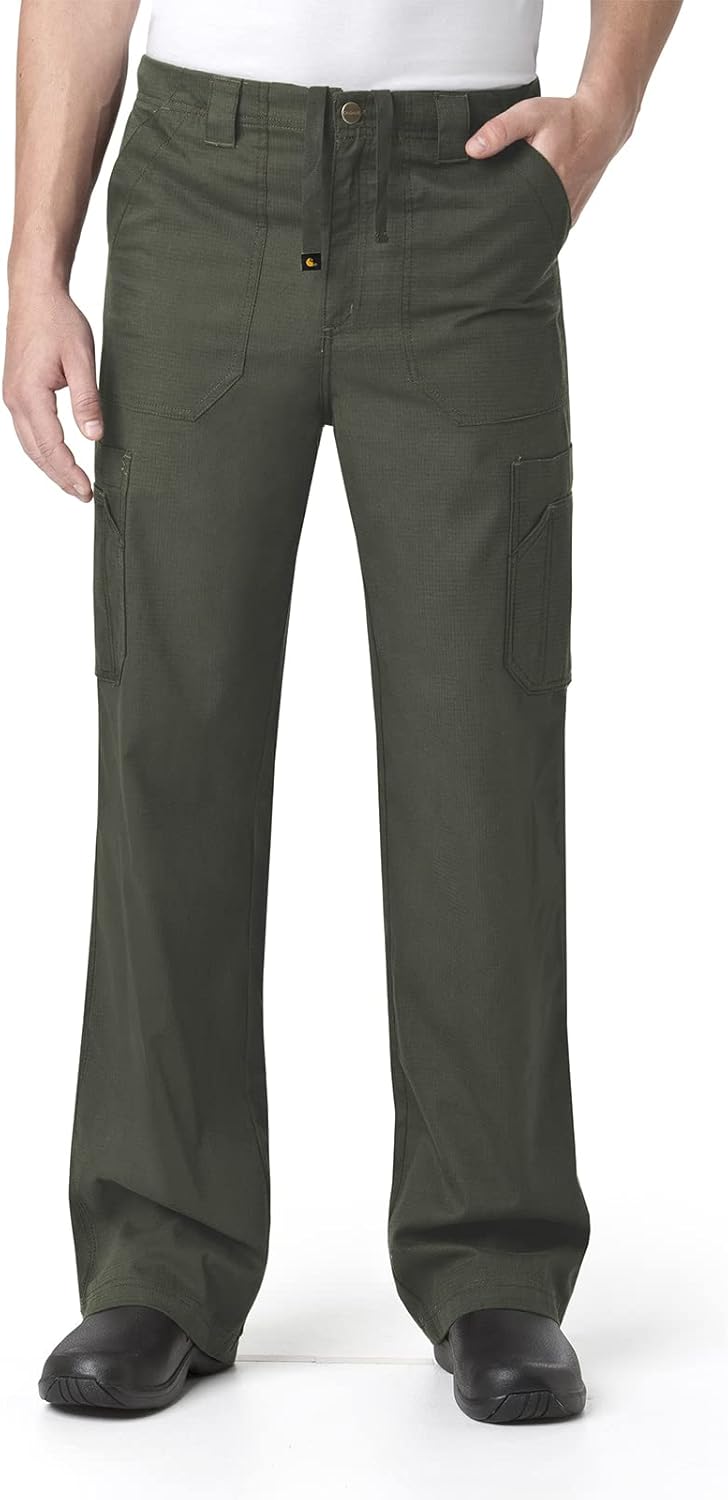 

Carhartt Scrubs C54108 мужские штаны классического кроя Ripstop Boot Cut с 8 карманами, Olive