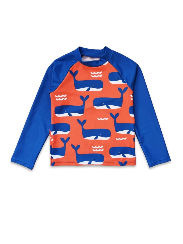 

Рубашка для плавания с принтом кита и волны оранжевого цвета Toby Tiger