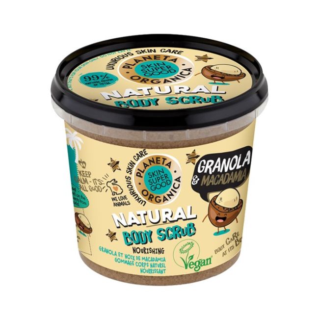 

Натуральный скраб для тела с гранолой и макадамией Organic Shop, 360 мл