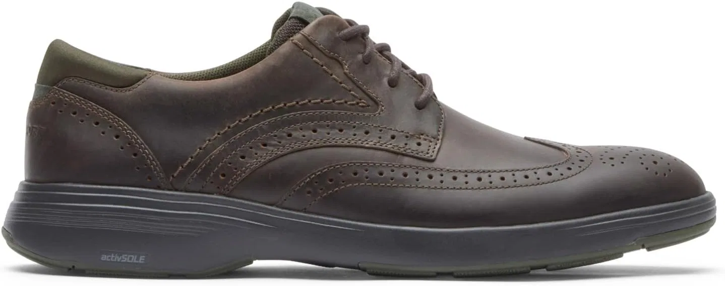 Мужские оксфорды Rockport Noah Wingtip, Dark Brown — фото 3