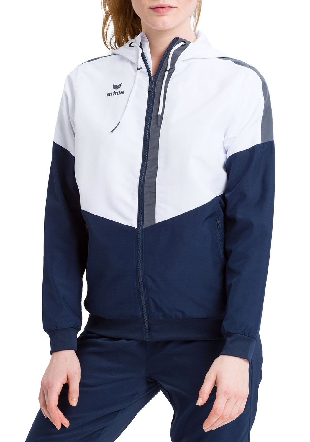 

Спортивная куртка erima Squad Tracktop Jacke, цвет weiss/new navy/slate grey