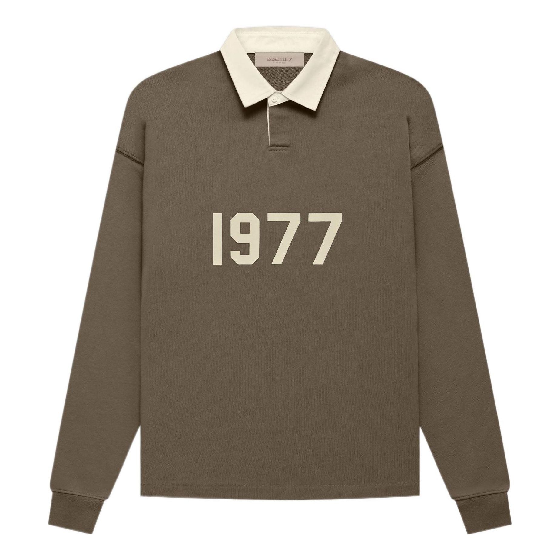 

Поло Fear of God Essentials FW22 1977 Henley Rugby Polo 'Wood' FOG-FW22-032, коричневый