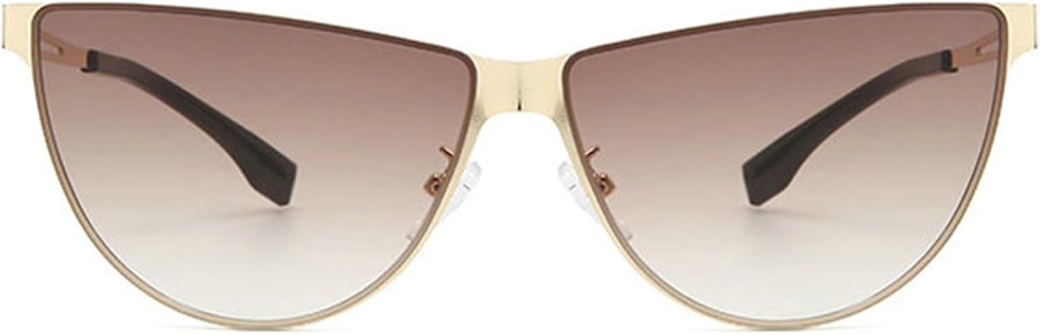 

willochra Роскошные винтажные солнцезащитные очки «кошачий глаз» для женщин и мужчин в стиле Y2K, цельные овальные солнцезащитные очки, модные панк-очки черного цвета, C3