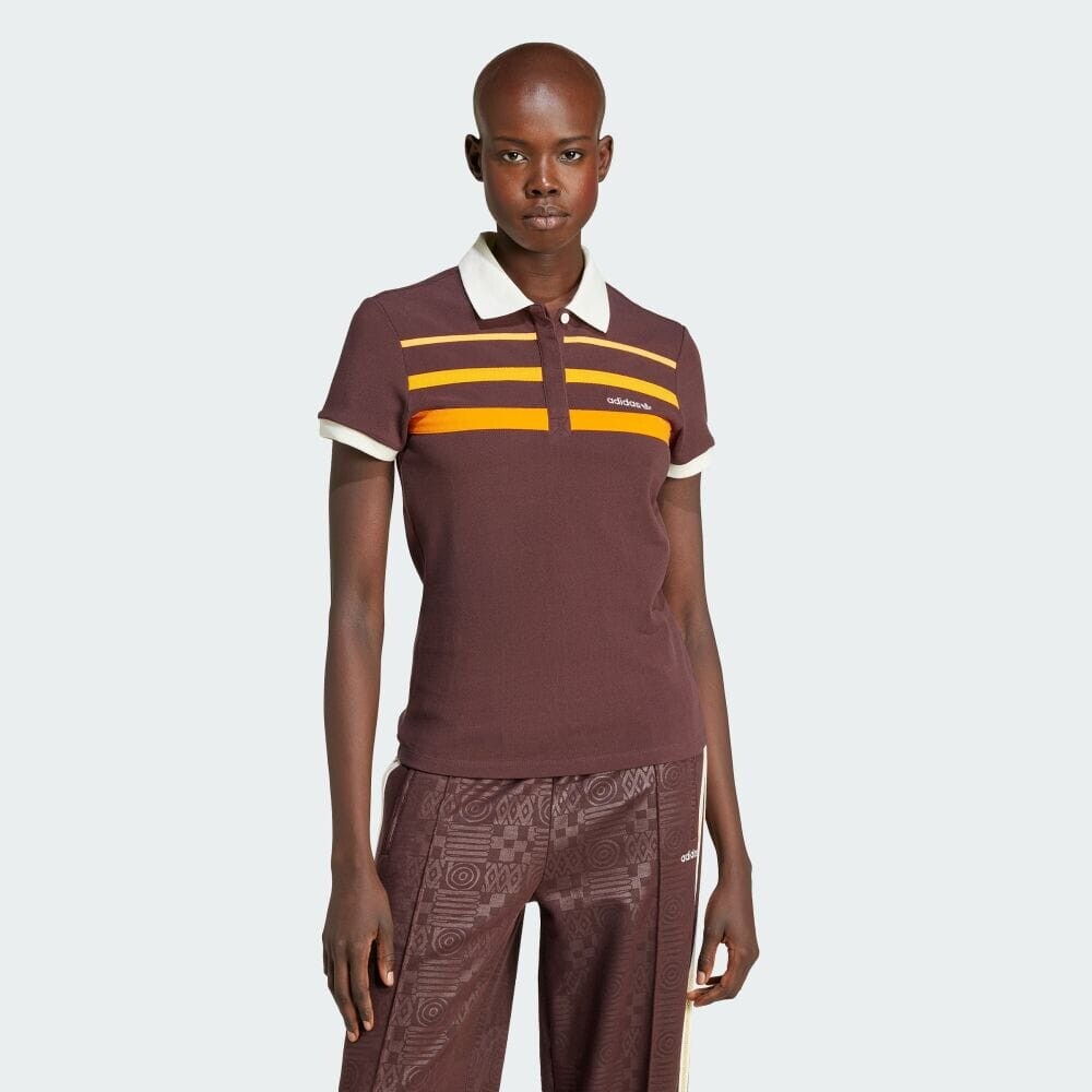

Поло Adidas 80S Slim Polo Shirt, цвет Shadow Brown