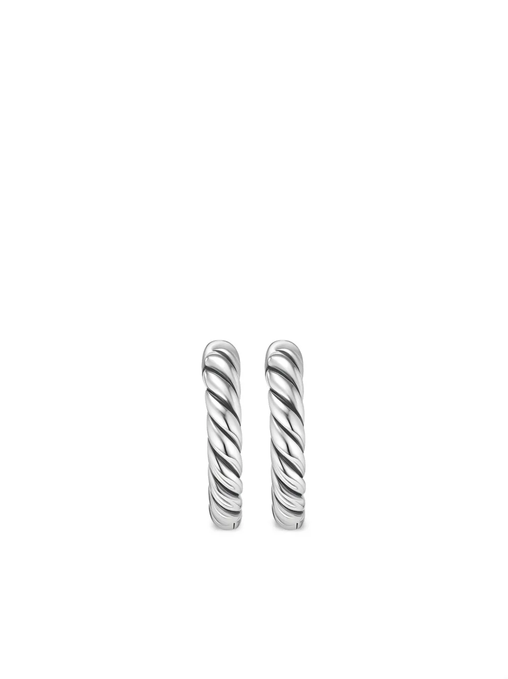 

Серебряные серьги-хагги Sculpted Cable Micro (10.7 мм) David Yurman, серебяный