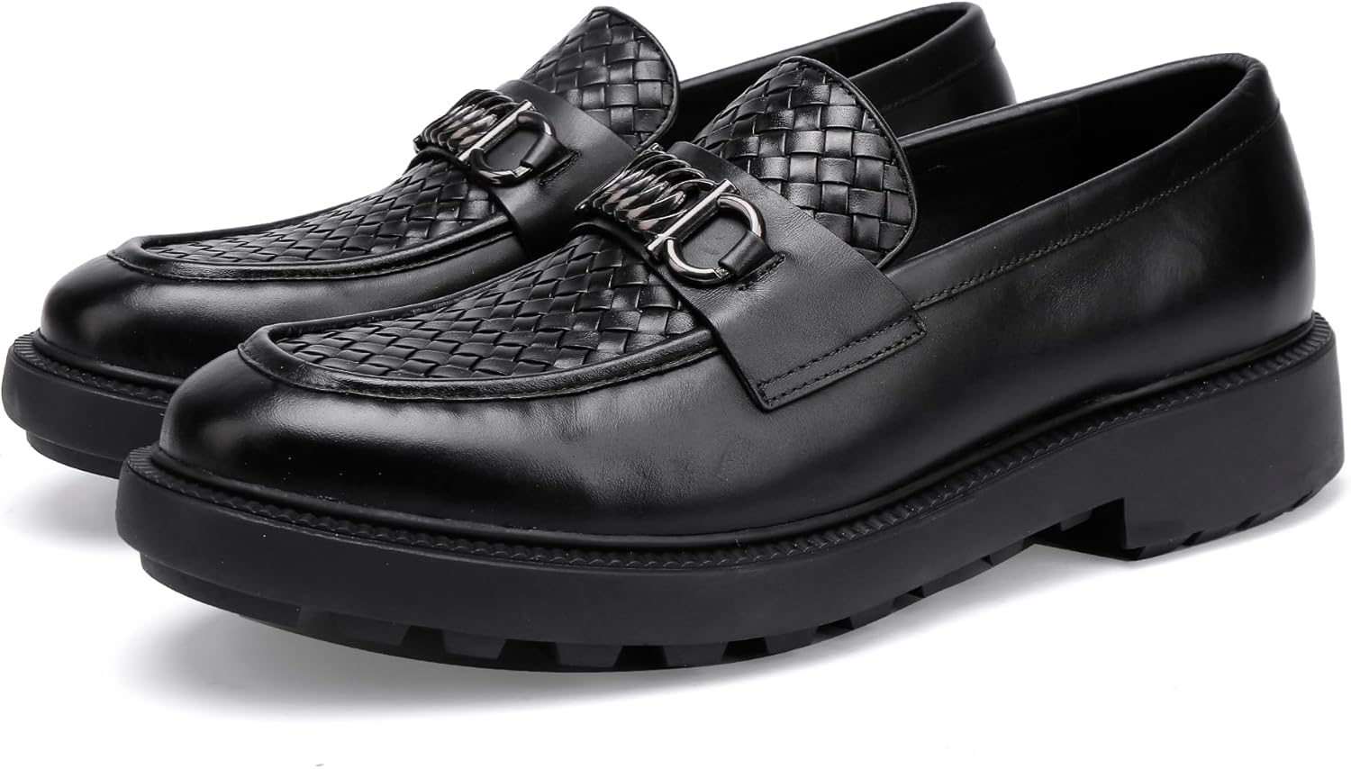 

Мужские плетеные туфли BILLION VICTOR из кожи, повседневные слипоны, дышащие лоферы с пенни для мужчин, черный