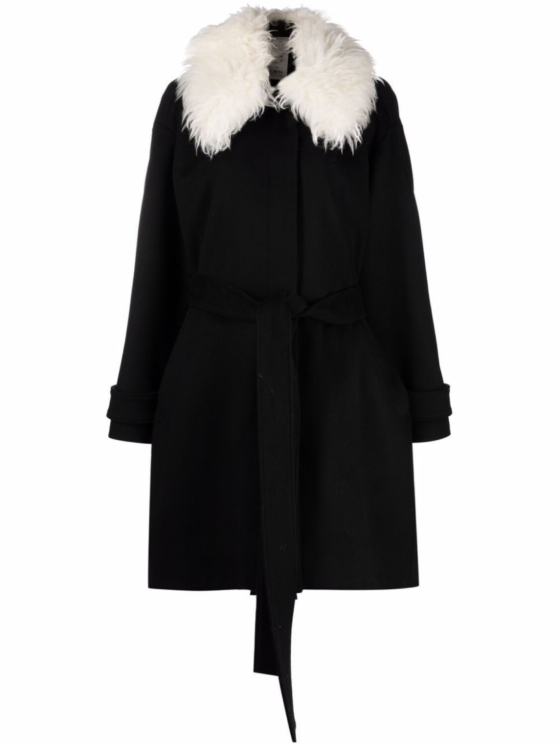 

Stella McCartney пальто с меховым воротником, черный