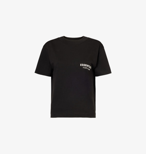 

Футболка с круглым вырезом и фирменным принтом из хлопковой смеси Fear Of God Essentials, черный