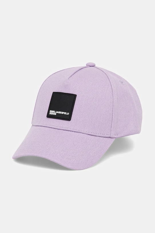 

Хлопковая кепка с козырьком Karl Lagerfeld Jeans, фиолетовый