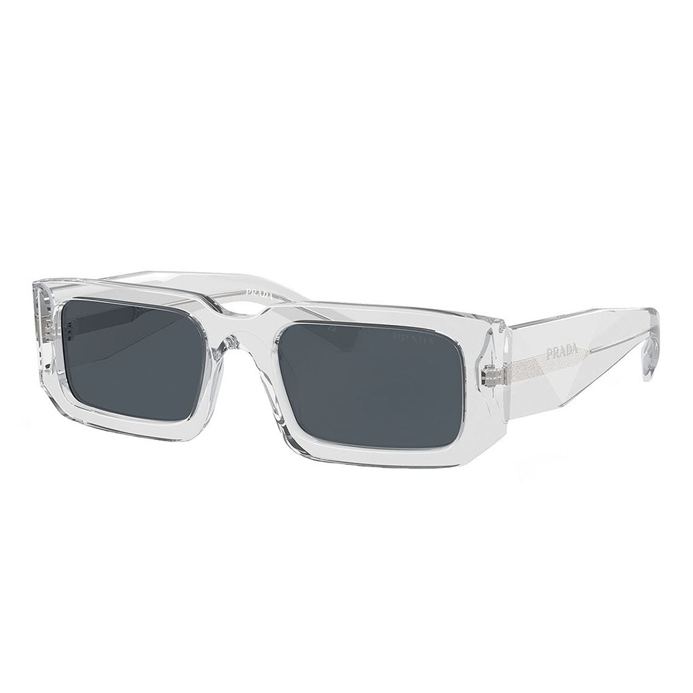 

Солнцезащитные очки Prada PR 06YS 12R09T 53 мм унисекс прямоугольной формы, цвет transparent grey