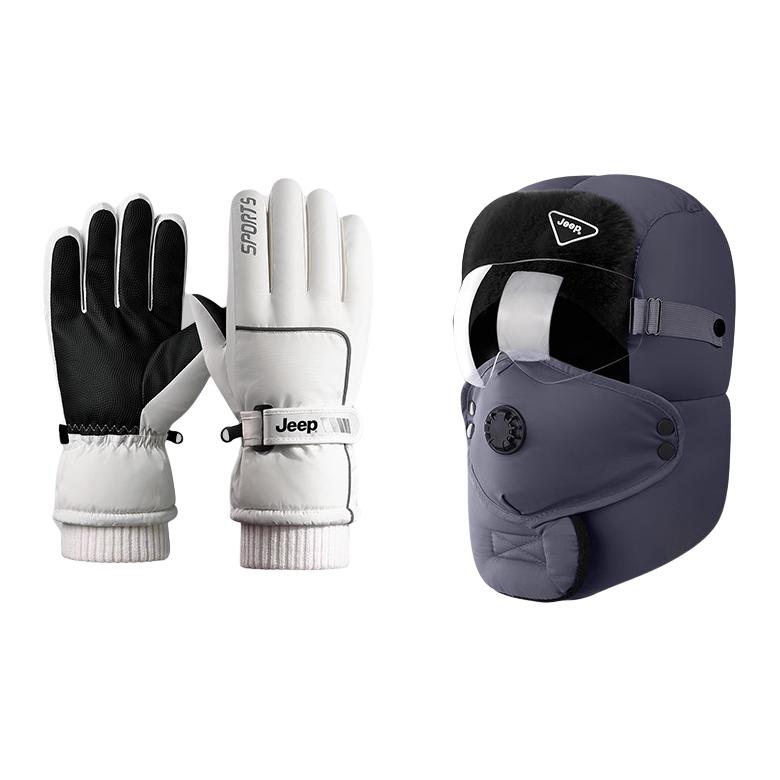 

Акриловые спортивные перчатки Unisex Jeep, [thermal set 2]белый cycling gloves+темно-серый trapper hat