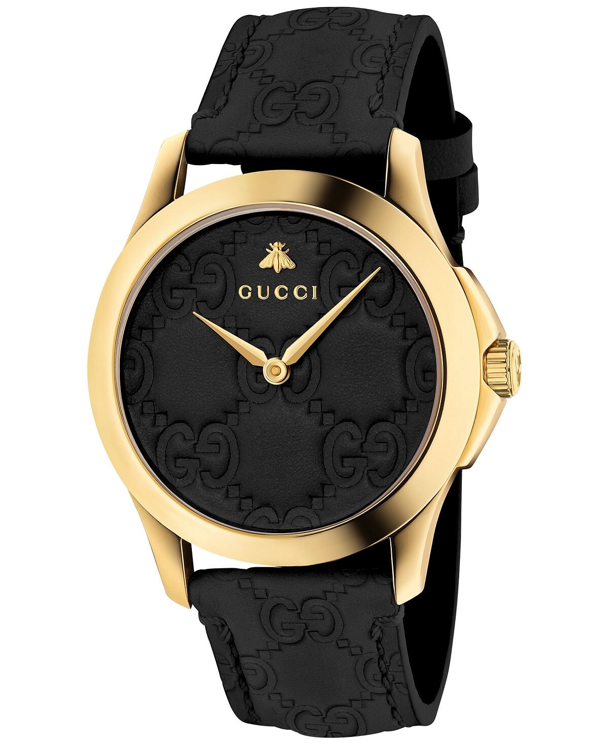 

Мужские часы G-Timeless с черным кожаным ремешком, 38 мм Gucci