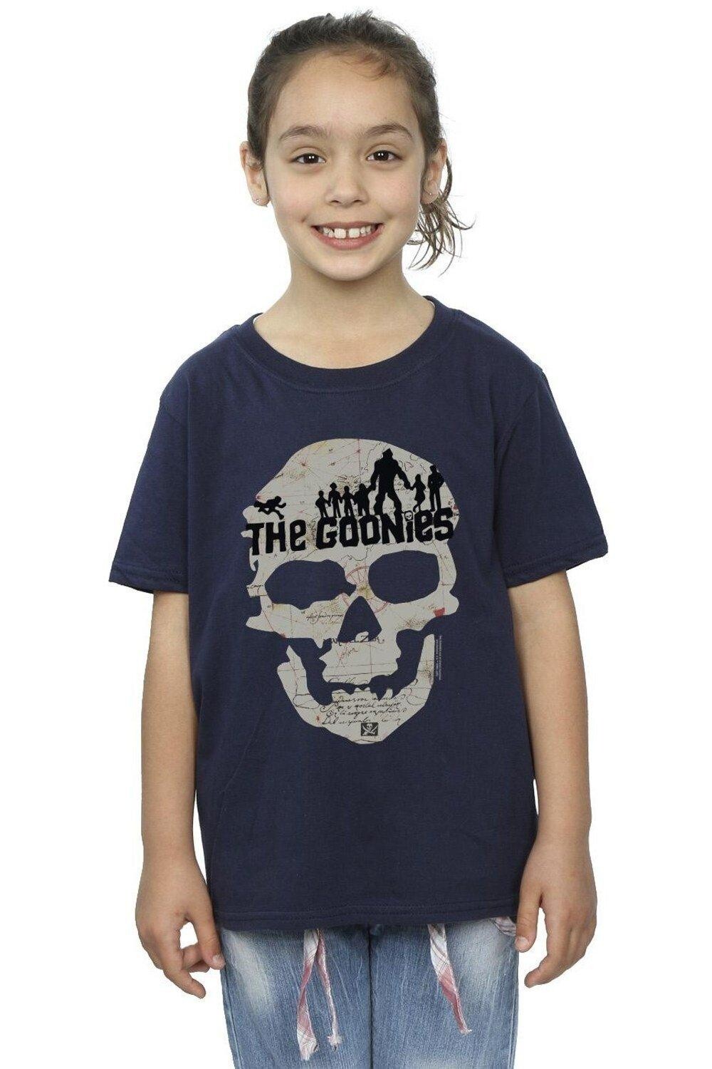 

Хлопковая футболка с изображением черепа The Goonies, темно-синий