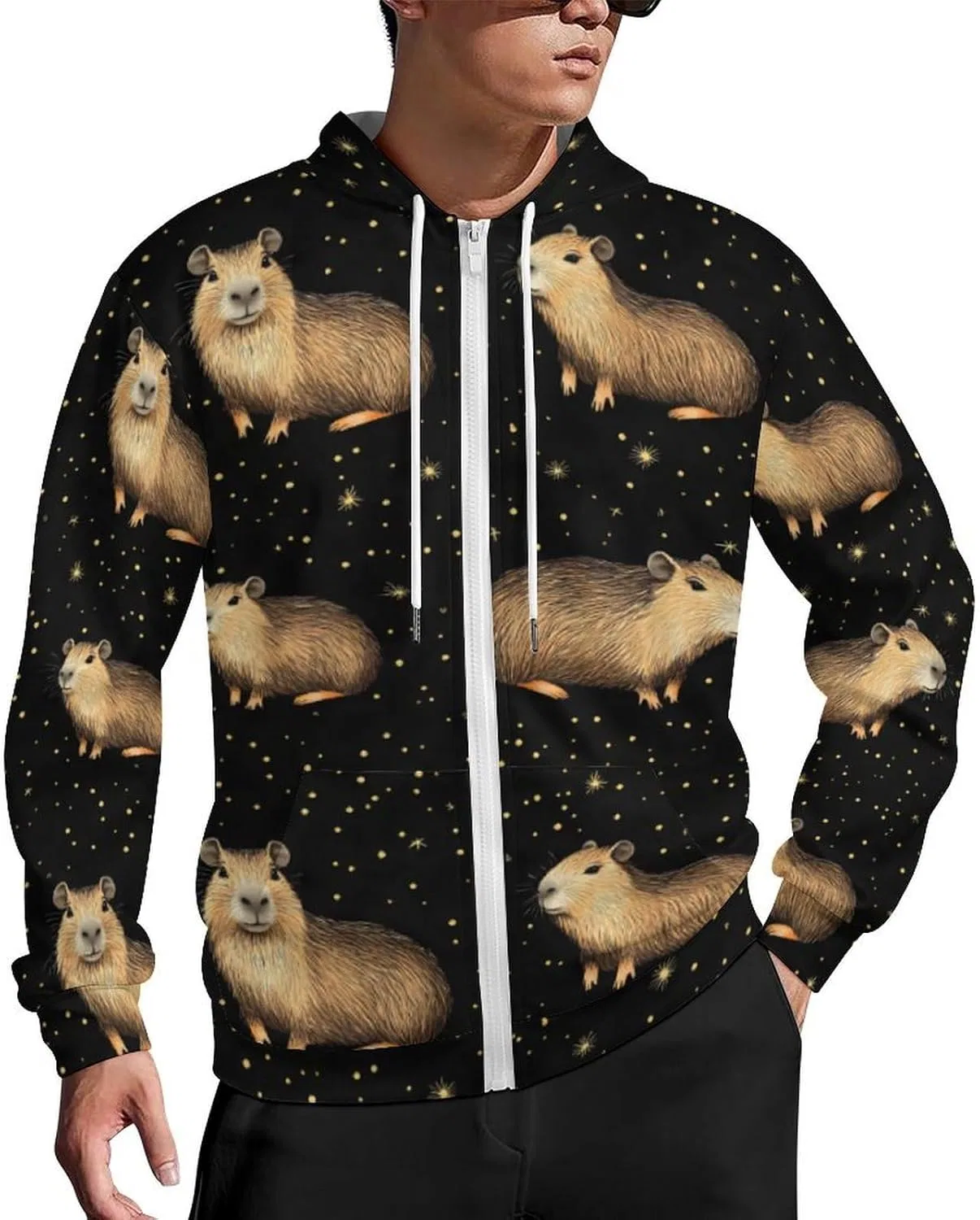Худи с молнией, мужское, Polyester+Spandex, Style