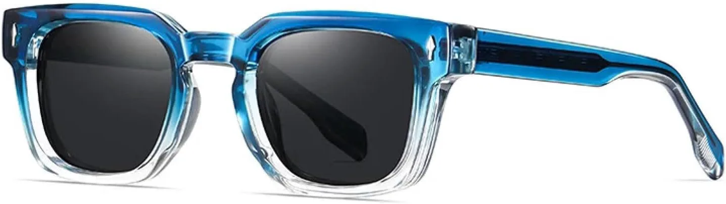 

Мужские солнцезащитные очки в стиле ретро, ​​роскошные, модные, с заклепками, женские, трендовые, панк, прозрачные, с градиентом TVTBBVV, Blue Clear Gray