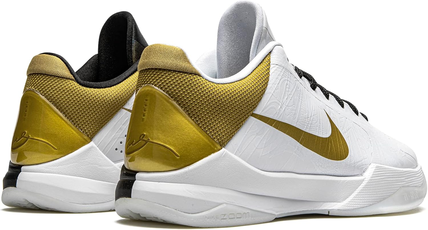 Мужские кроссовки Nike Kobe 5 Protro 5 Rings Concord/Midwest Gold, модель Cd4991 400 - размер, красный — фото 4