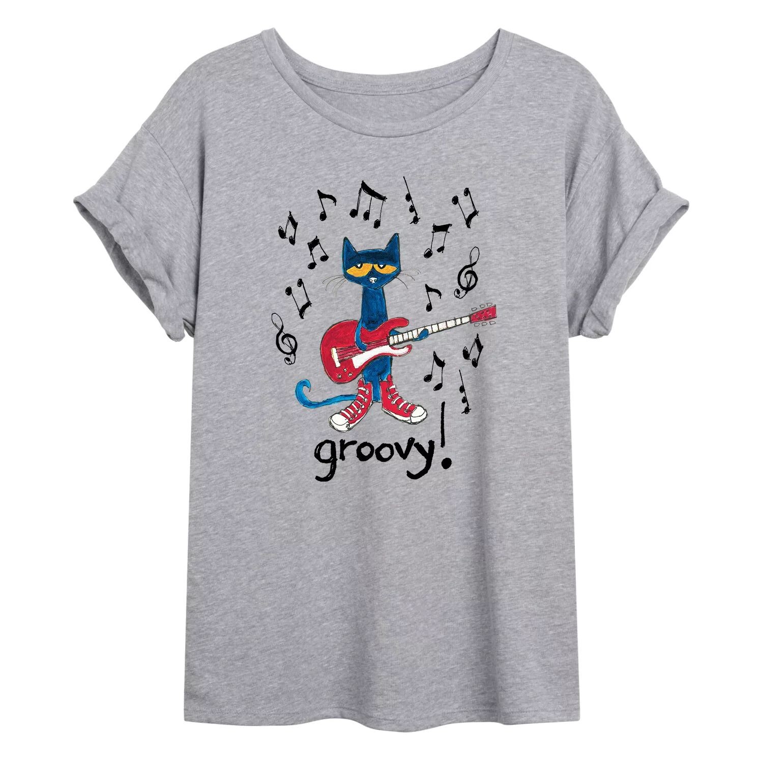 

Большая футболка с рисунком Pete The Cat Guitar "Groovy" для юниоров Licensed Character