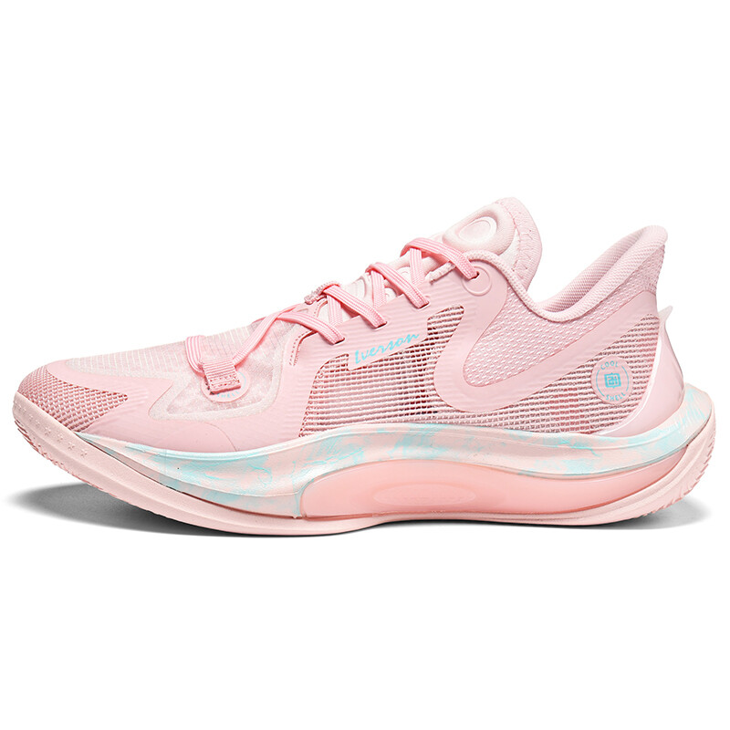 

Баскетбольные кроссовки Basketball Shoes Unisex Low-Top Pink Iverson, цвет Soft peach pink and light blue
