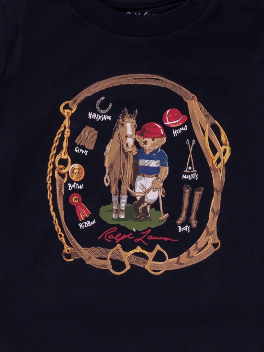 Футболка с графическим принтом Polo Ralph Lauren Kids, синий — фото 3
