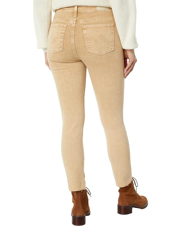 

Джинсы AG Jeans Mari High-Rise Slim Straight Crop in Moonwash Natural Almond, цвет Moonwash Natural Almond