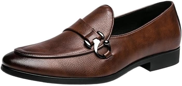 

Мужские классические кожаные лоферы, деловая кожаная обувь, без застежек, нескользящая и износостойкая, для повседневной носки, вечеринок, свадеб Zestrelax, коричневый