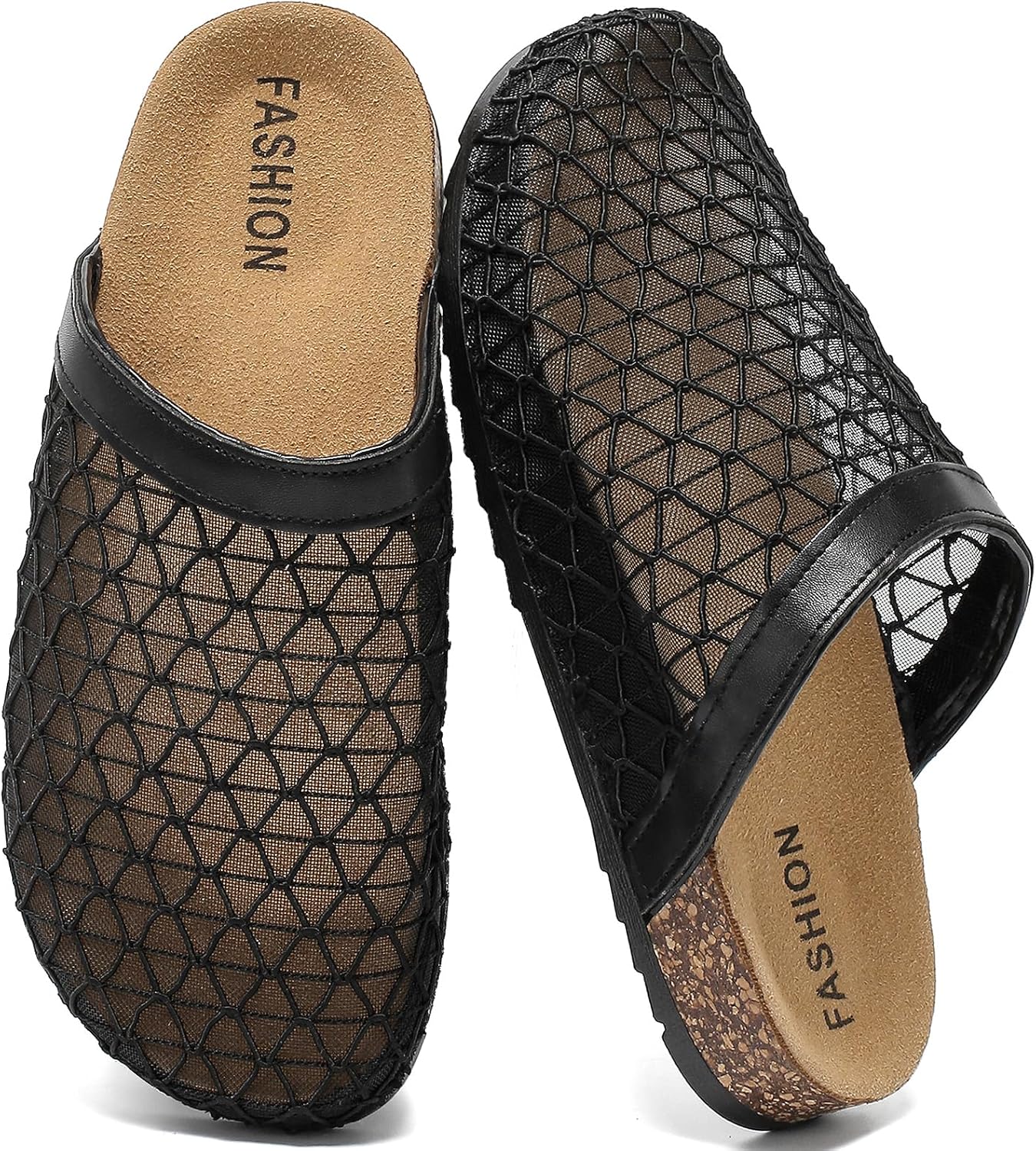 

Женские сабо-мюли с сеткой, балетки слипоны, баскетбольные туфли с носком закрытого типа, дышащие сандалии, мужские повседневные туфли с круглым носком Biuyorbty, черный