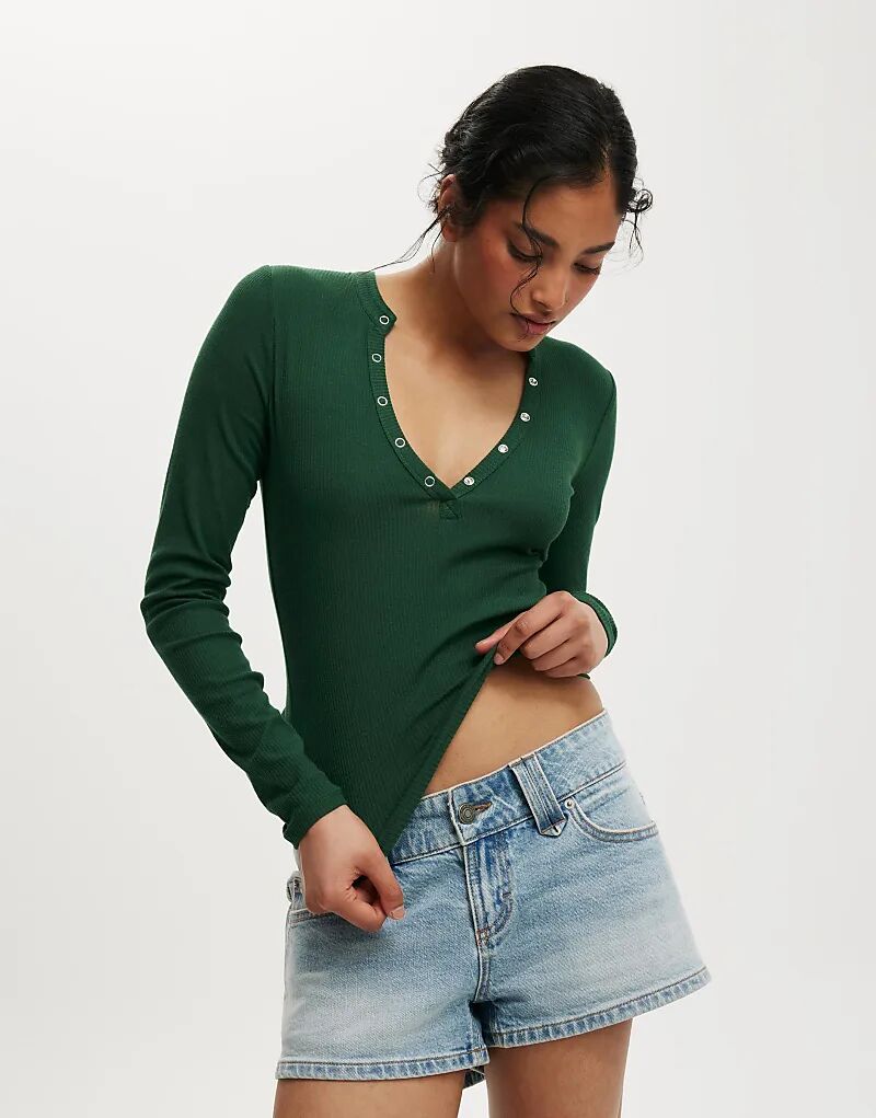 

Хенли с длинными рукавами Cotton On Ryan зеленого цвета - LGREEN