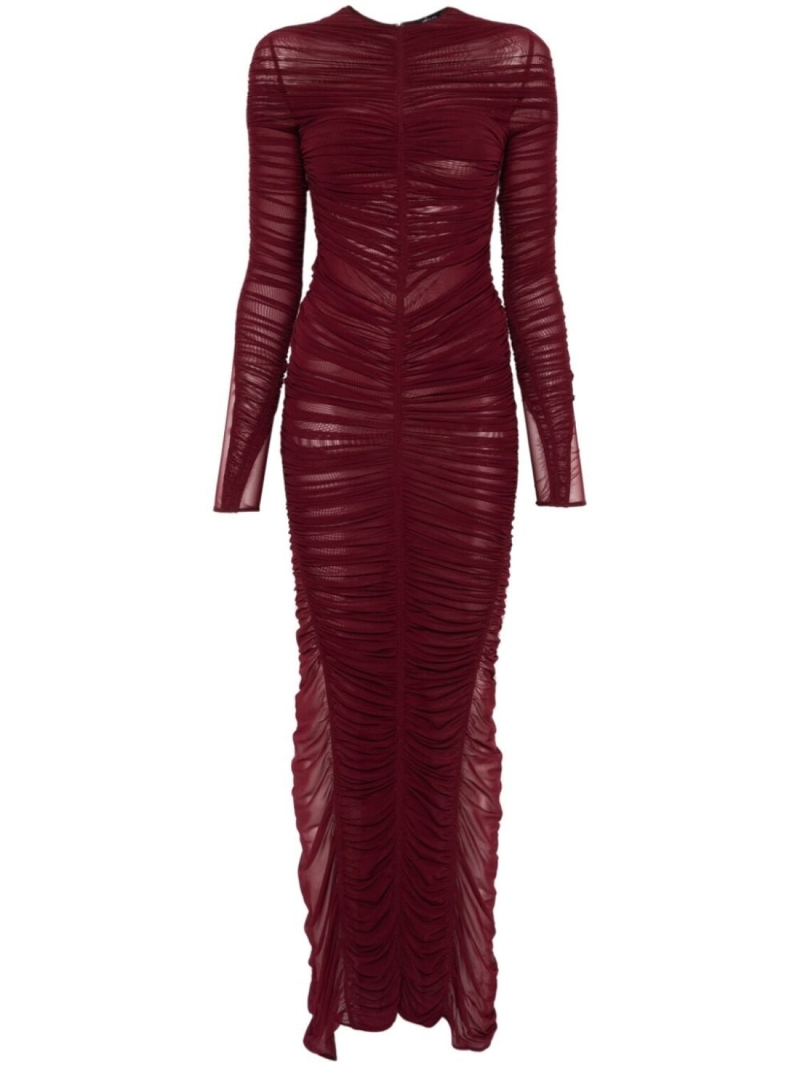 

Mugler платье макси со сборками, красный