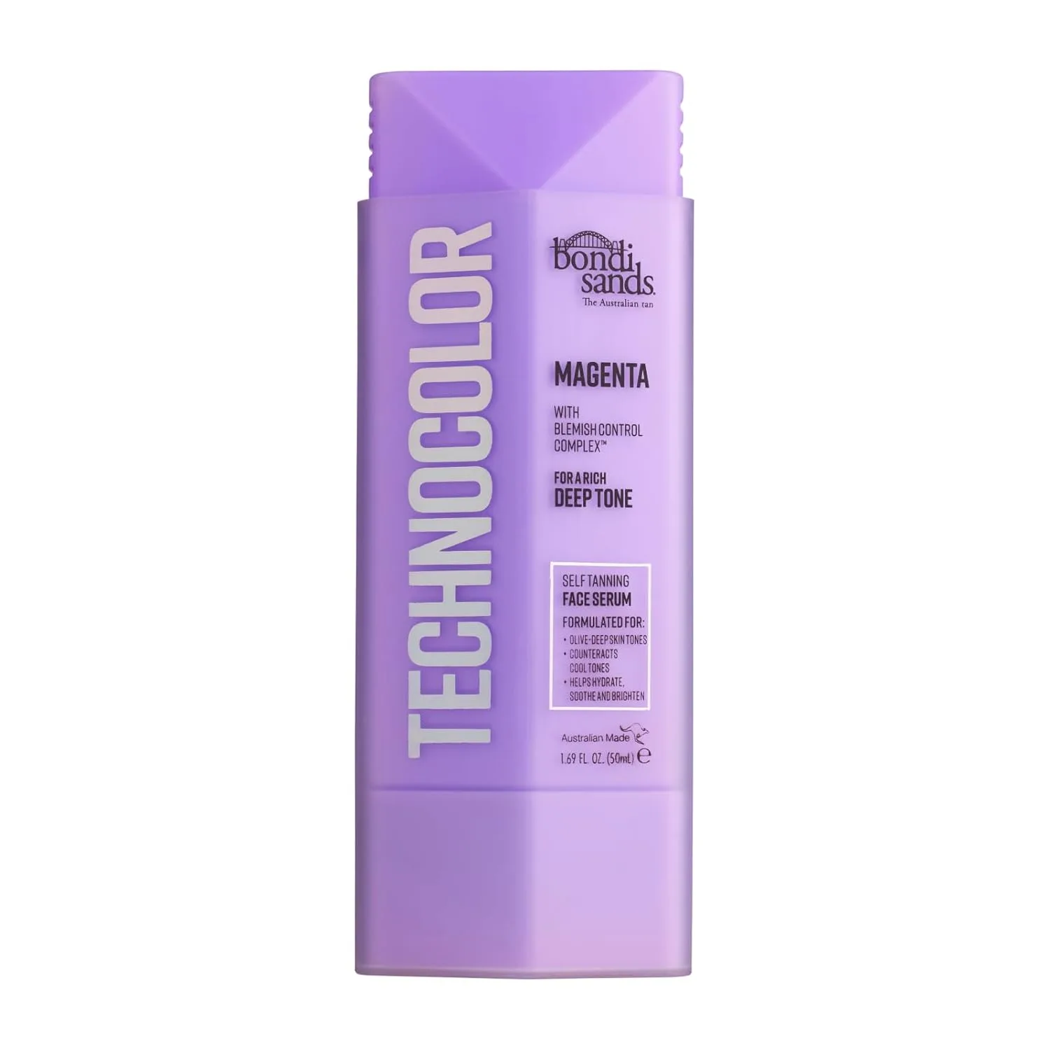 Сыворотка для лица Bondi Sands Technocolor Self Tanning Face Serum с инновационной формулой увлажняет, успокаивает и улучшает состояние кожи благодаря витамину С и ромашке, без отдушек. 50 мл (1 шт.), Magenta