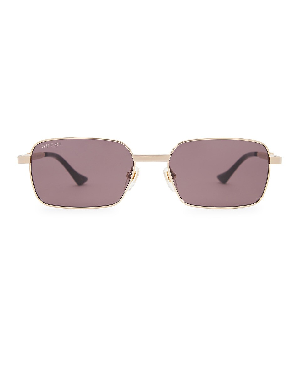 

Прямоугольные солнцезащитные очки Gucci, цвет Gold & Grey